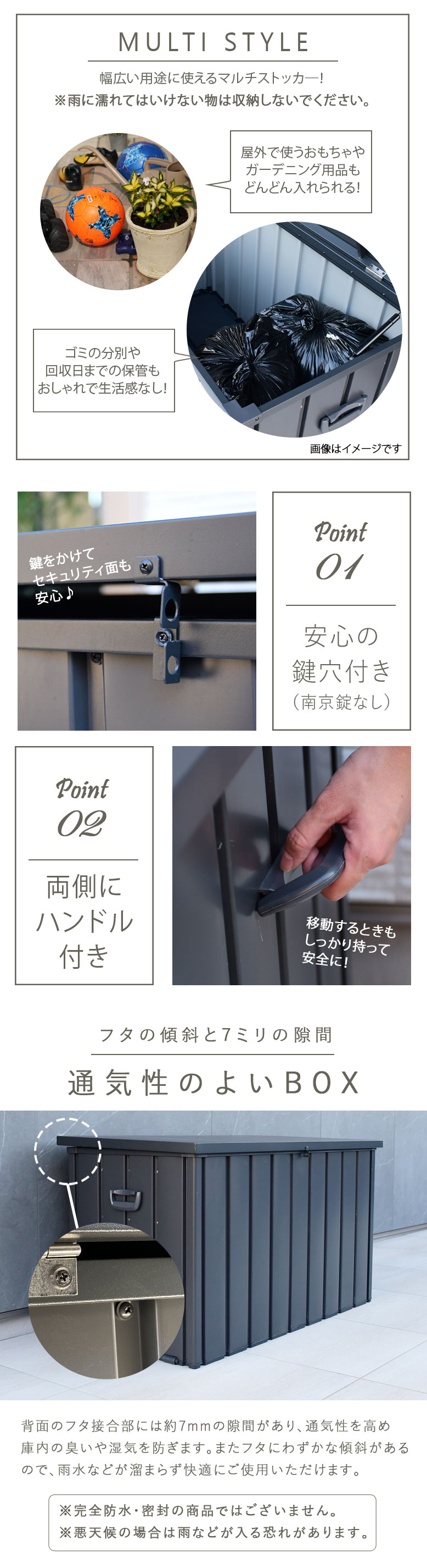 物置 ごみ収集庫 スチールストッカー 450L グレー